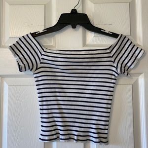 Striped Crop Top H&M (off-shoulder)